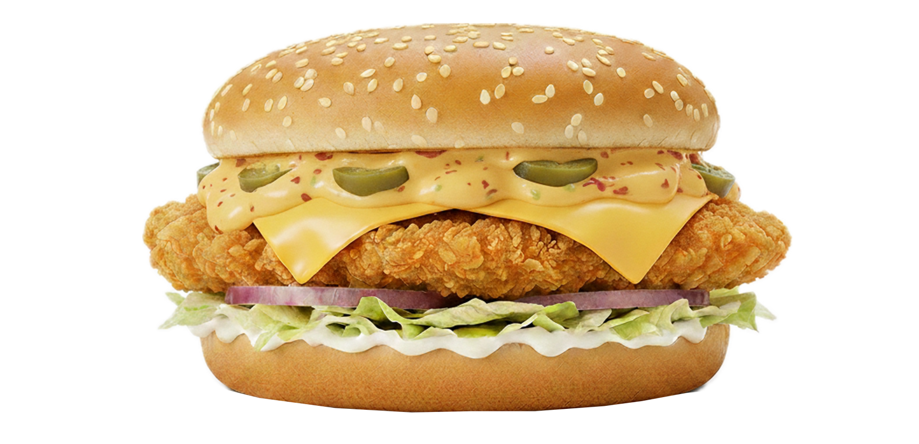 Chili Cheese Crunchy Chicken Burger