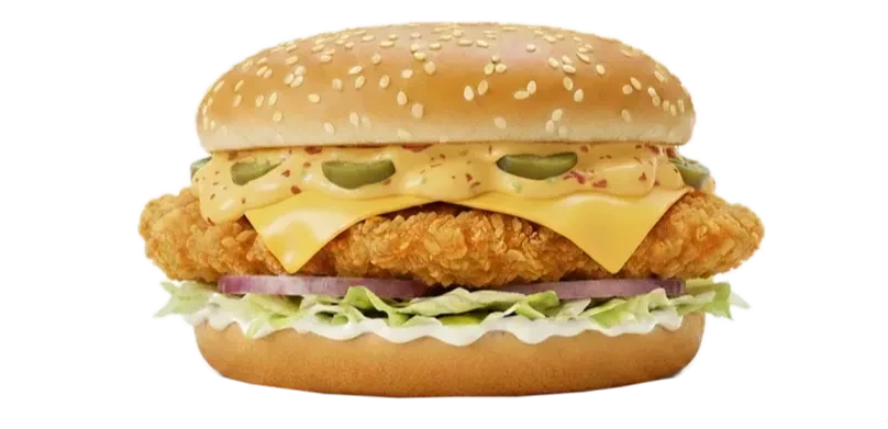 Chili Cheese Crunchy Chicken Burger
